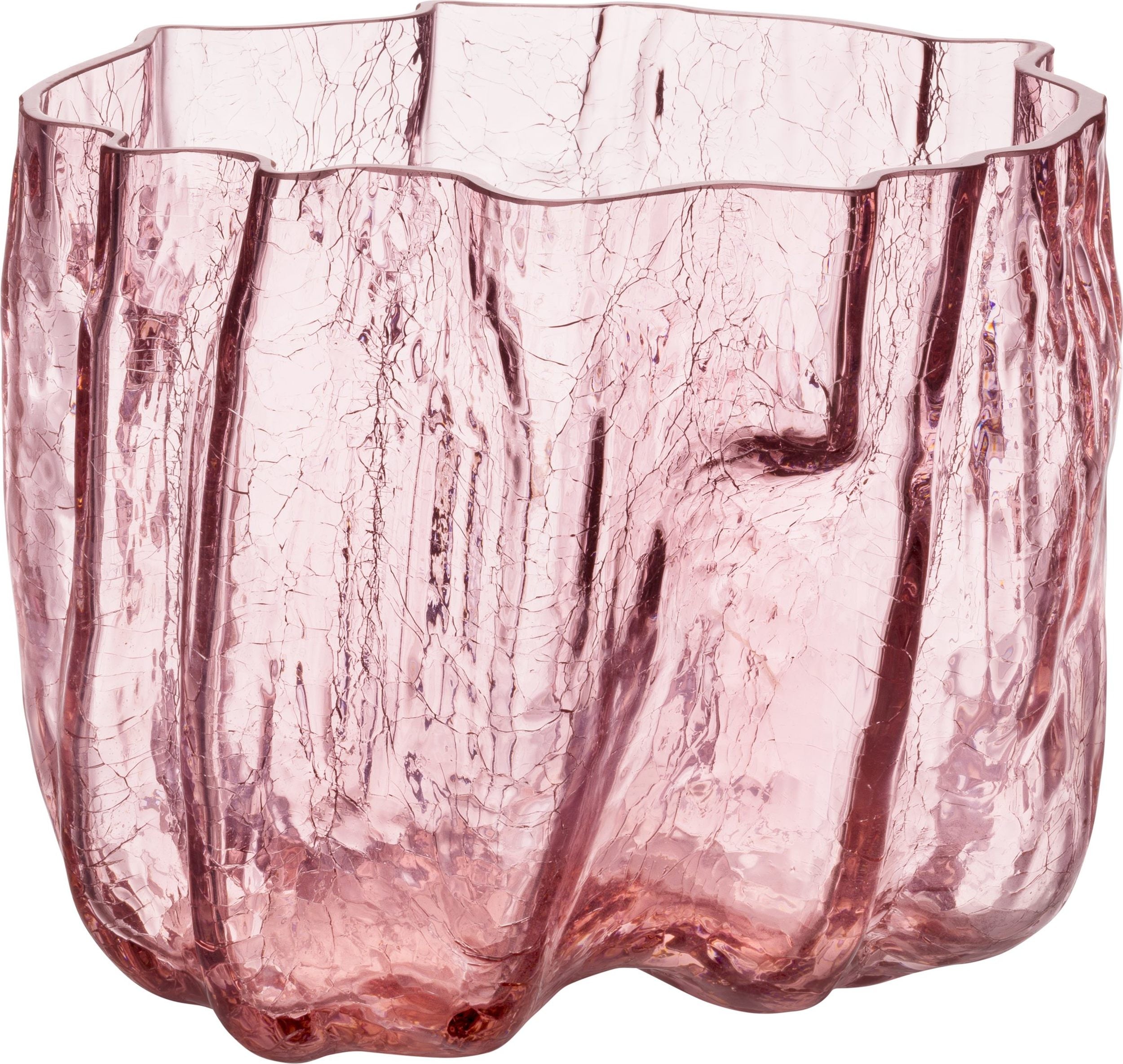 Crackle Vase 17,5 cm rosa Kristall