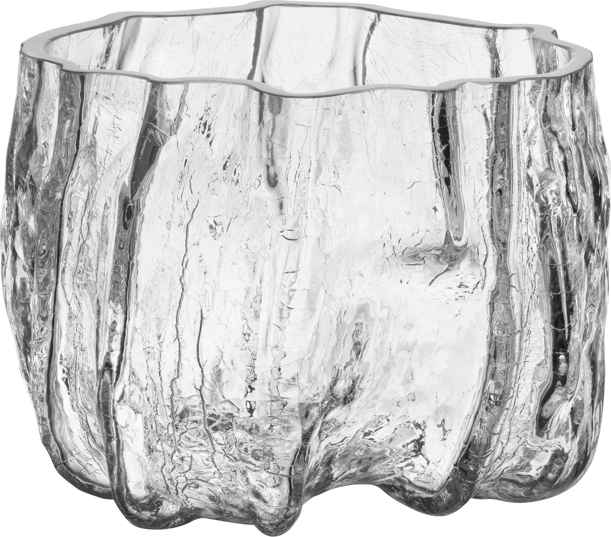 Crackle Vase 17,5 cm transparent Kristall