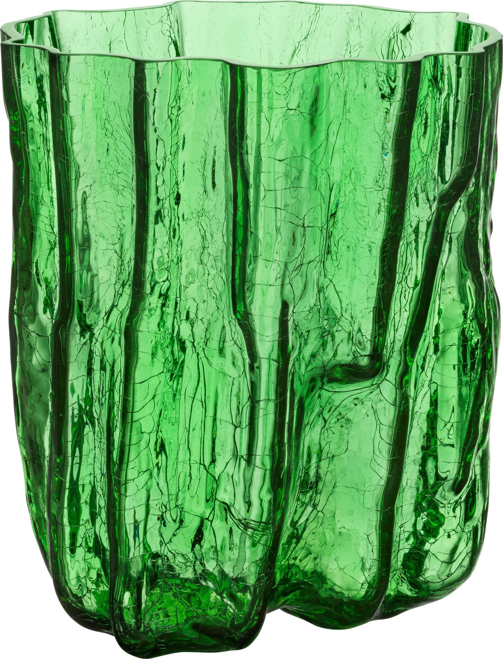 Crackle Vase 27 cm grün Kristall