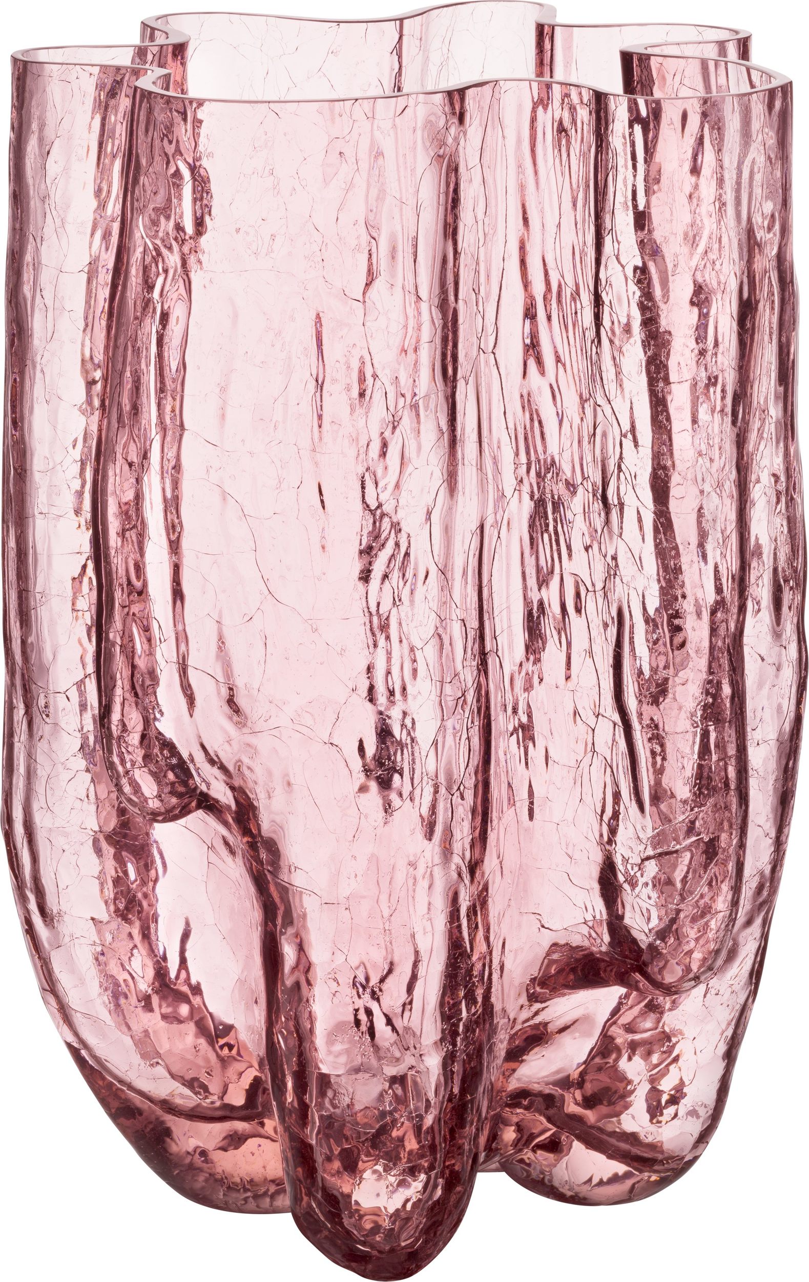 Crackle Vase 37 cm rosa Kristall