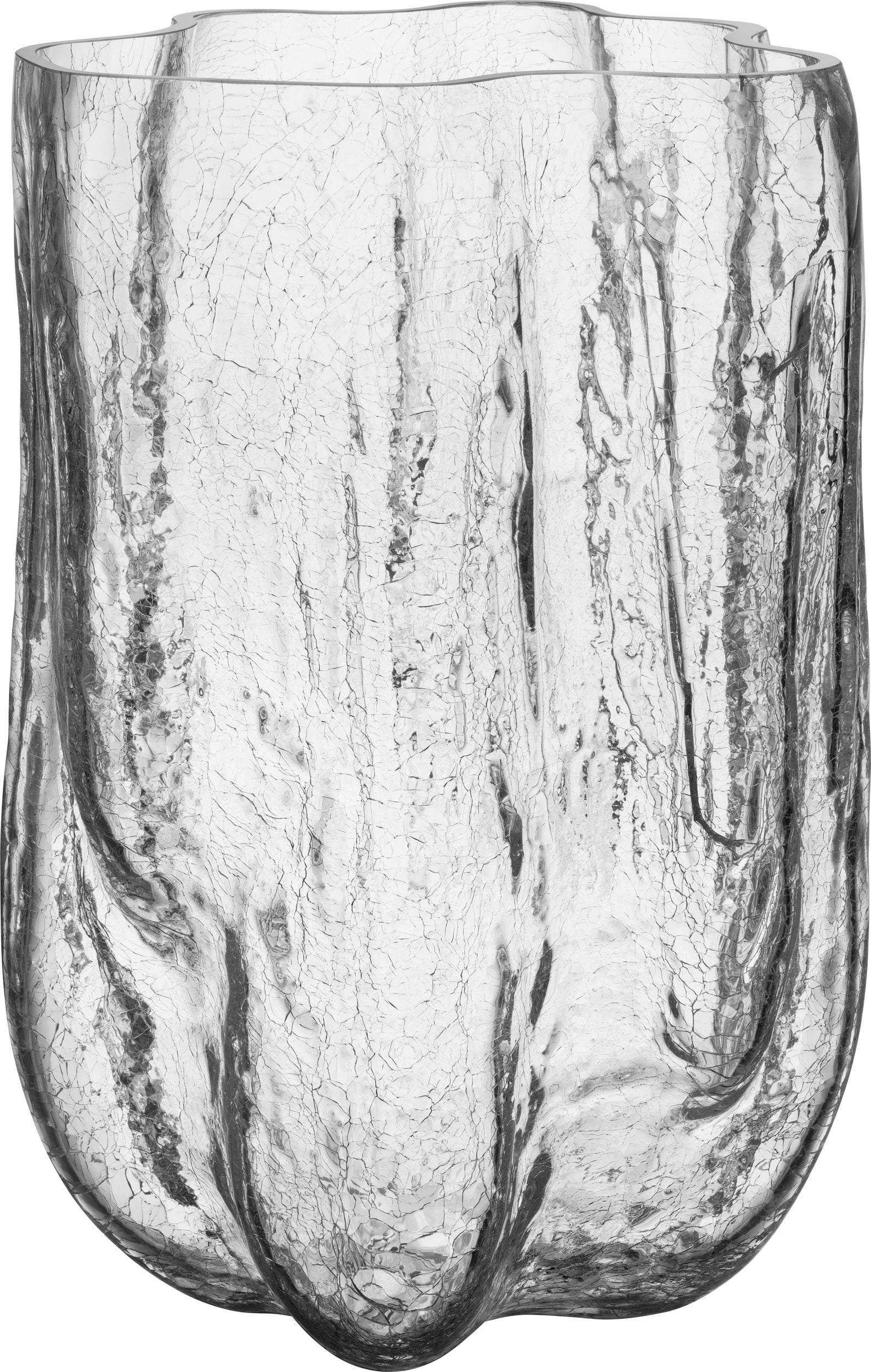 Crackle Vase 37 cm transparent Kristall