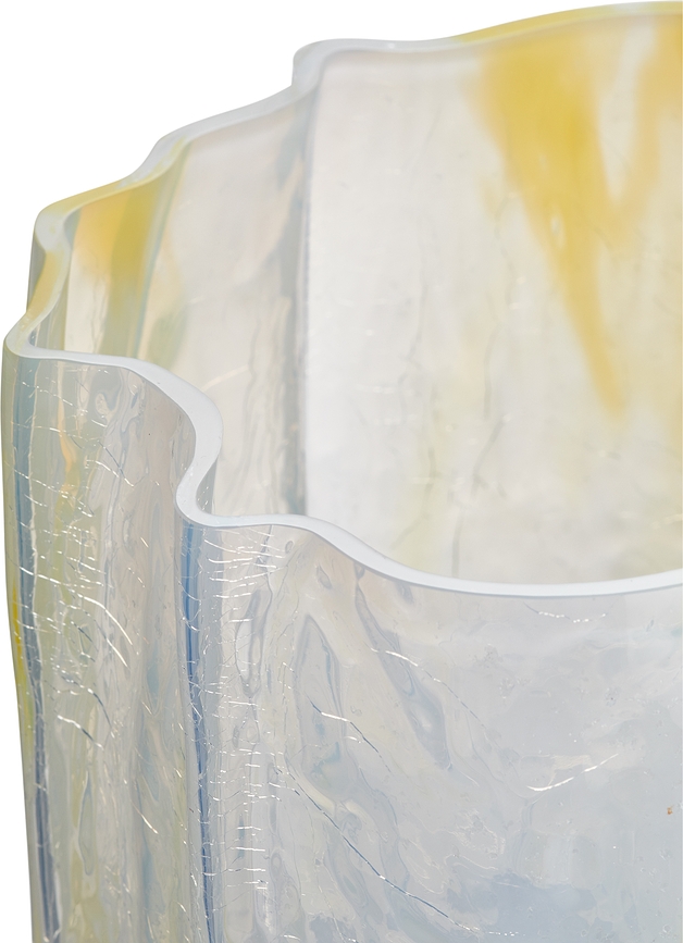 Crackle Vazna, 27 cm, belo-rumena