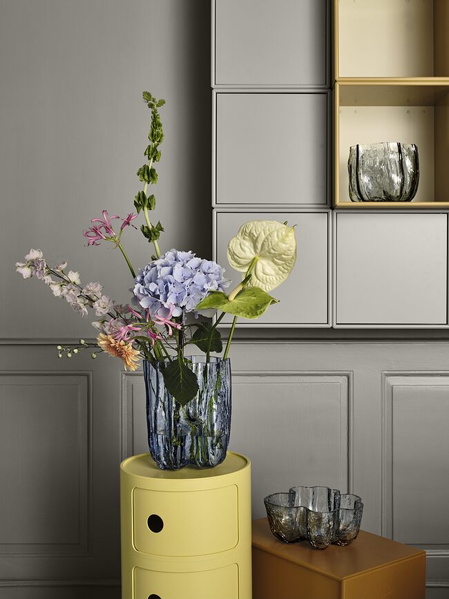 Cuenco de cristal Crackle 25 cm, azul