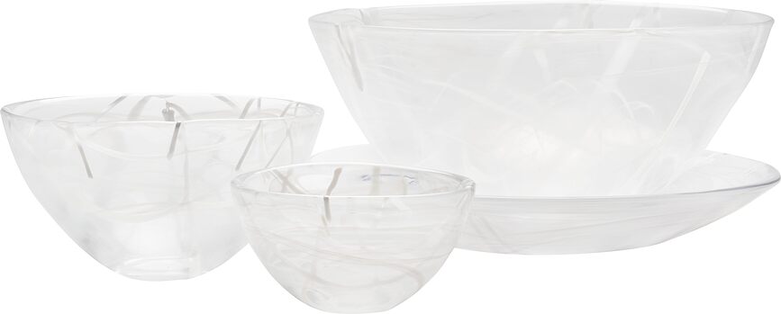 Bol de servir Contrast, 35 cm, blanco