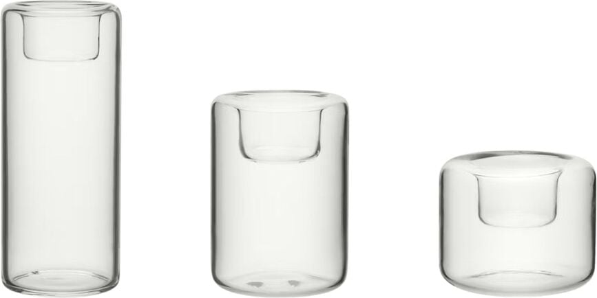 Happy Candle Holders transparent, 3 pcs.