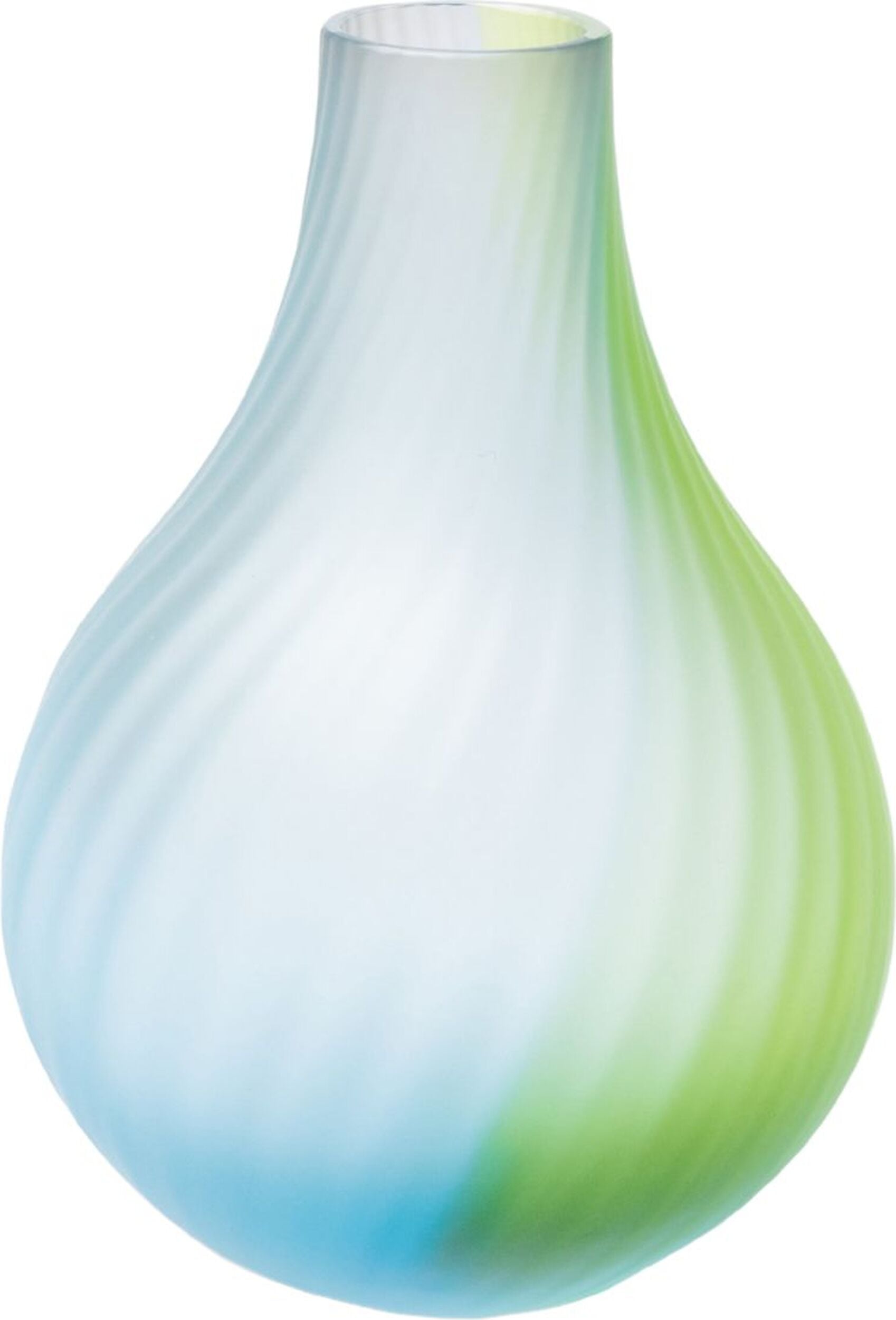 Iris Vase, blau-grün matt