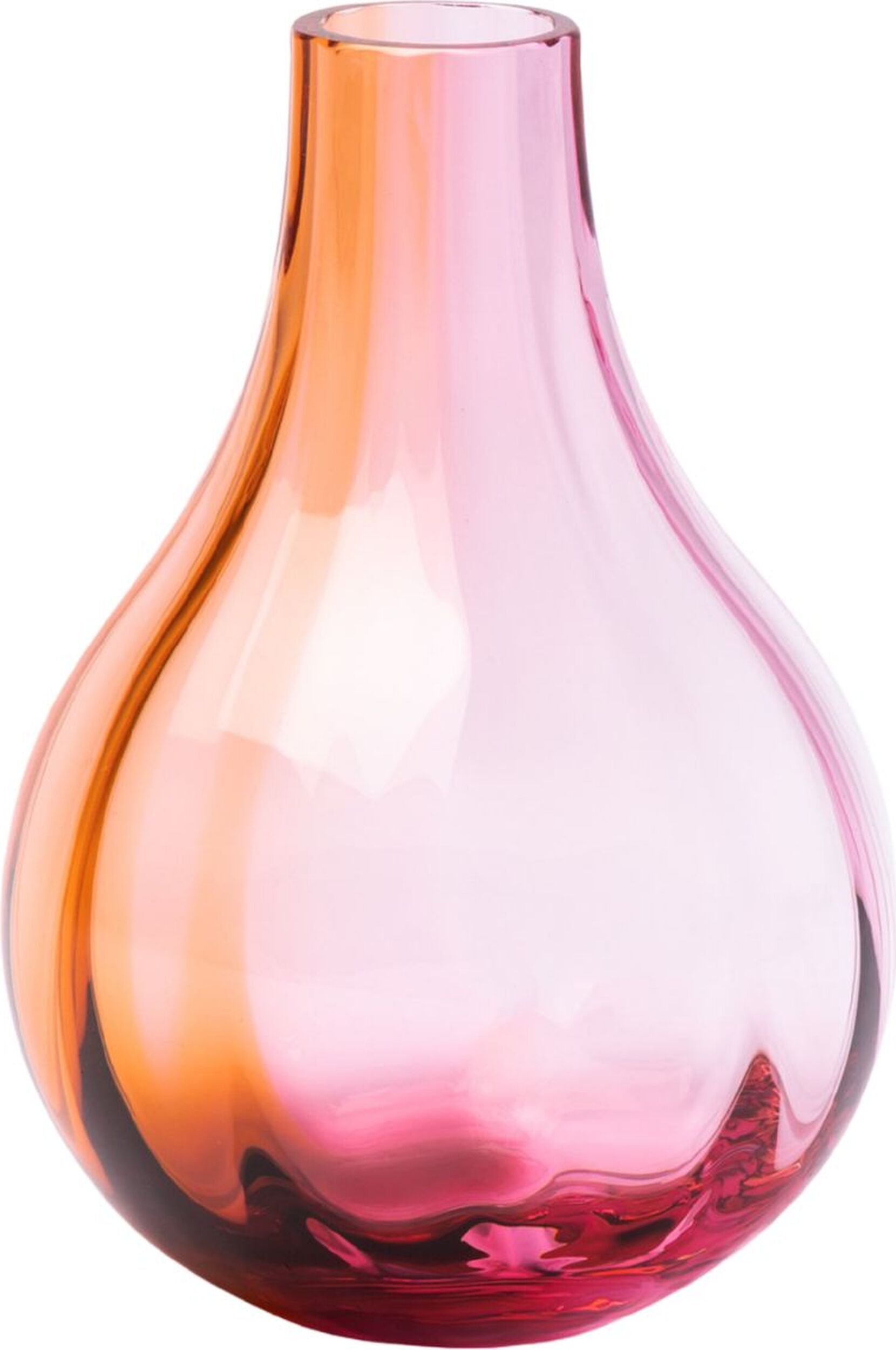 Iris Vase, rosa-bernsteinfarben