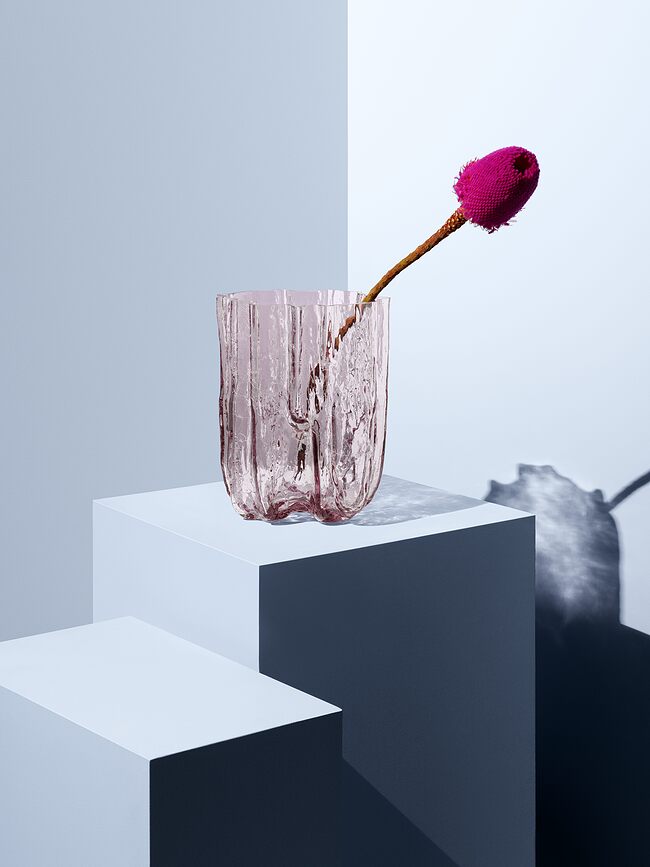 Jarrón de cristal Crackle, 27 cm, verde