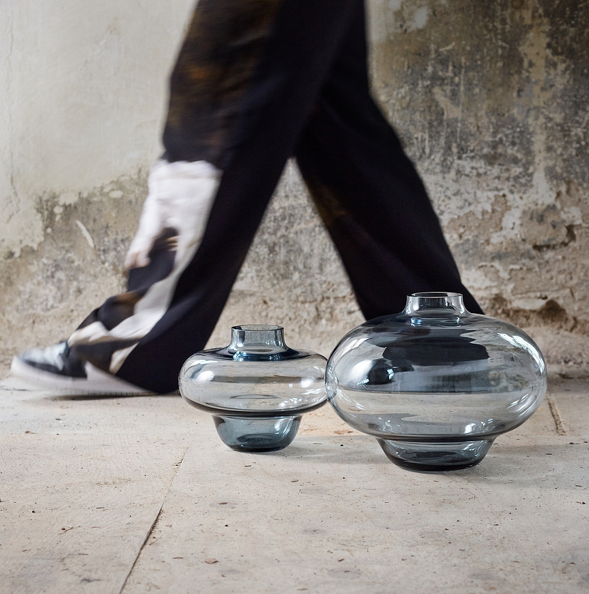 Jarrón de cristal Kappa, 22,5 cm, azul