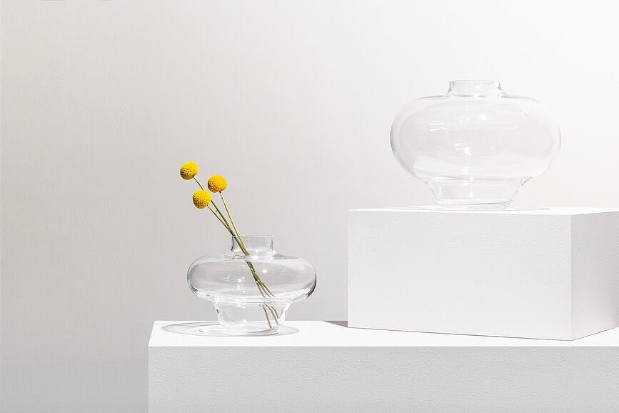 Jarrón de cristal Kappa, 22,5 cm, transparente