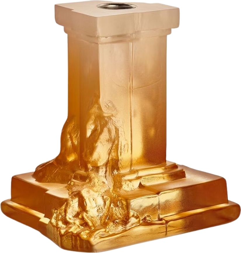Kandelaar voor klassieke kaars Rocky Baroque 15 cm amber