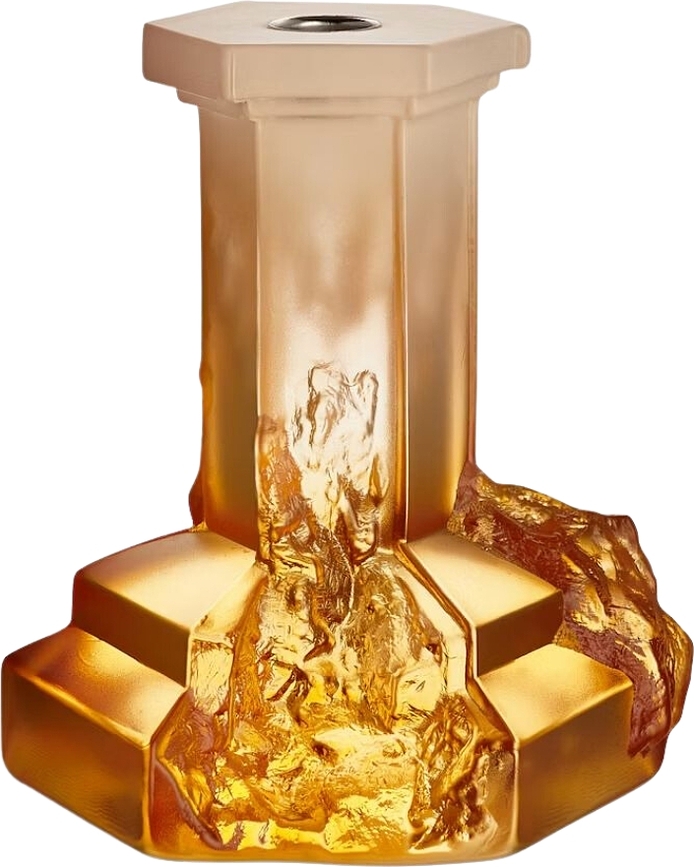 Kandelaar voor klassieke kaars Rocky Baroque 17,5 cm amber