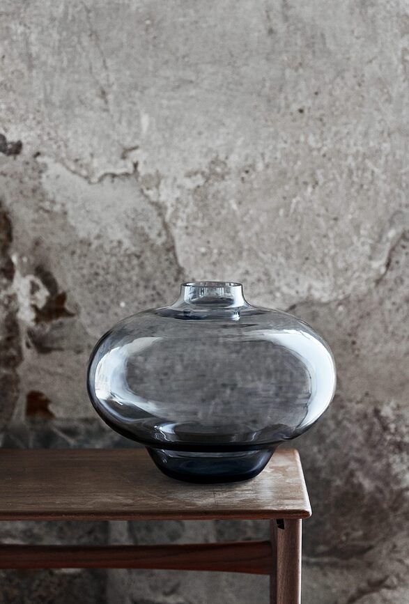 Kappa Vase 22,5 cm, bleu, en verre