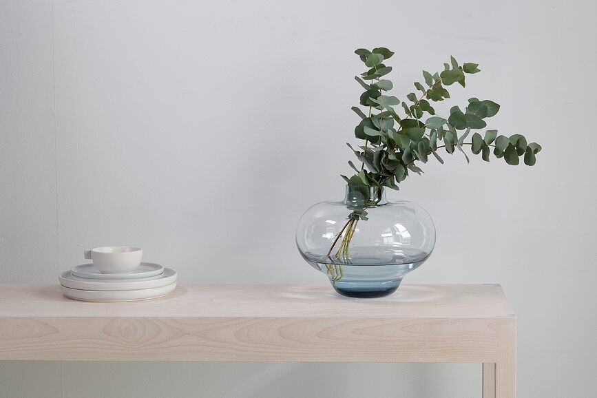 Kappa Vase 22,5 cm, bleu, en verre