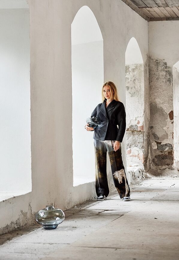 Kappa Vaza 22,5 cm plava staklena