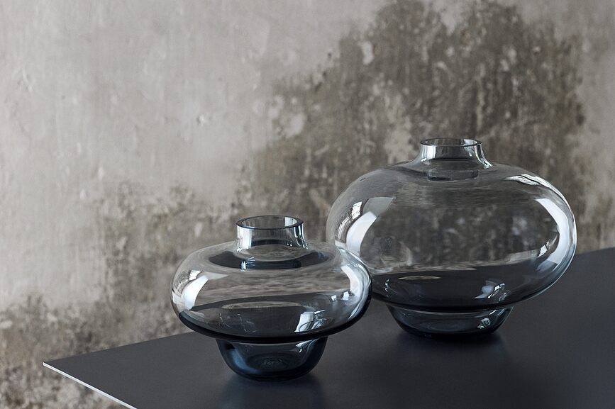 Kappa Vaza steklena, modra, 22,5 cm