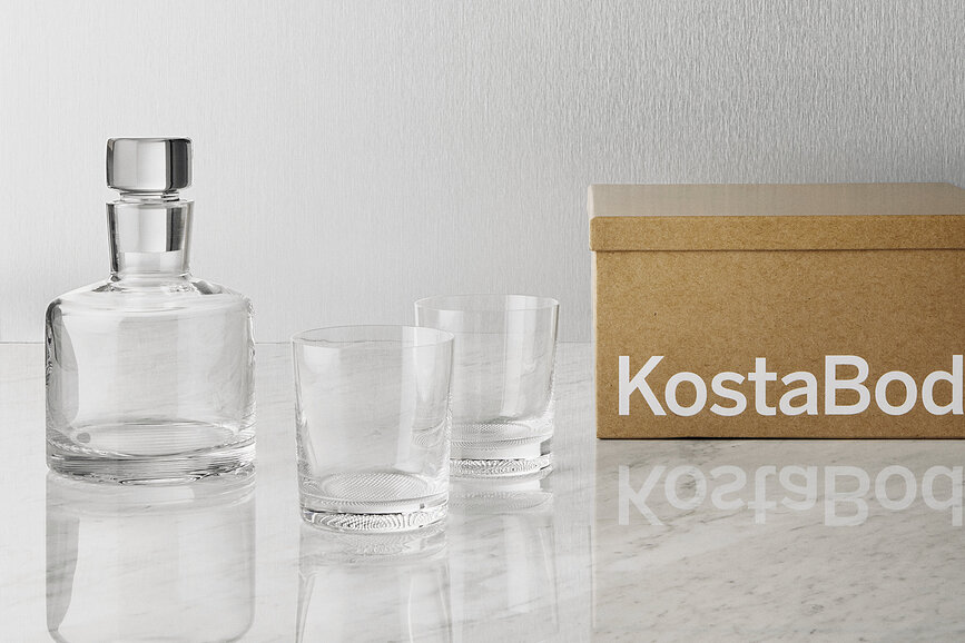 Karafa in kozarci za viski Wave, darilni set, 3-delni set