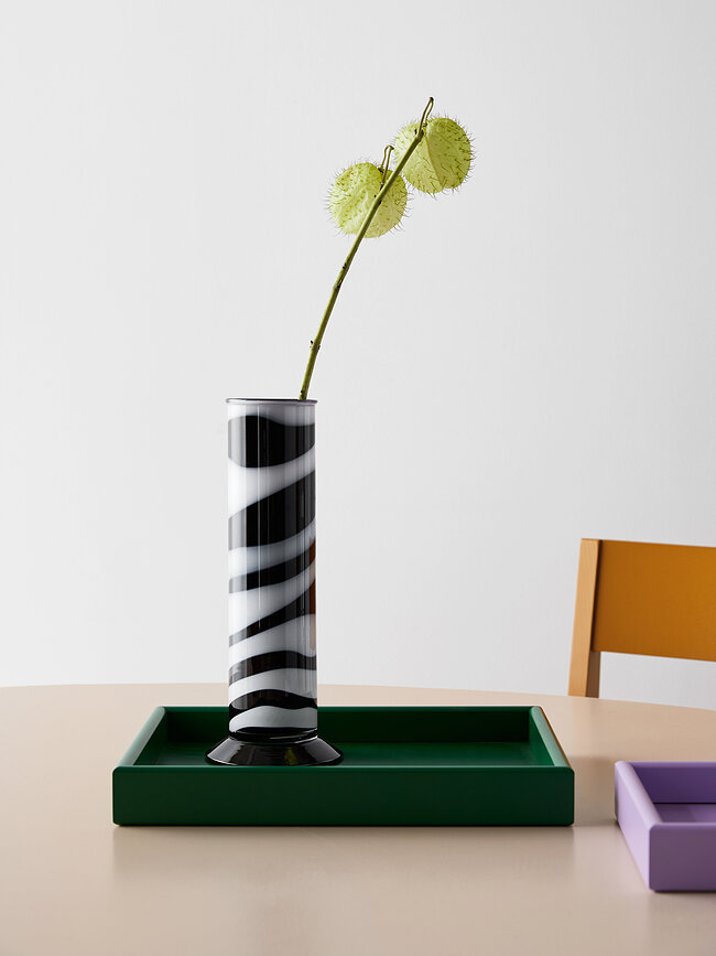 Lab vase 30 cm, sort/hvid