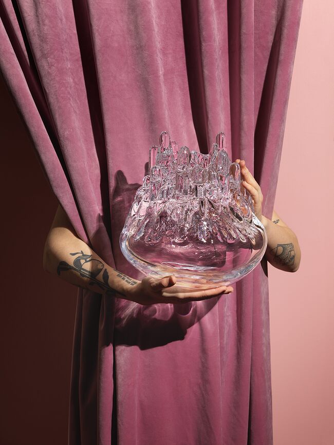 Polar Porte-Bougie pour bougies chauffe-plat, 33 cm, transparent