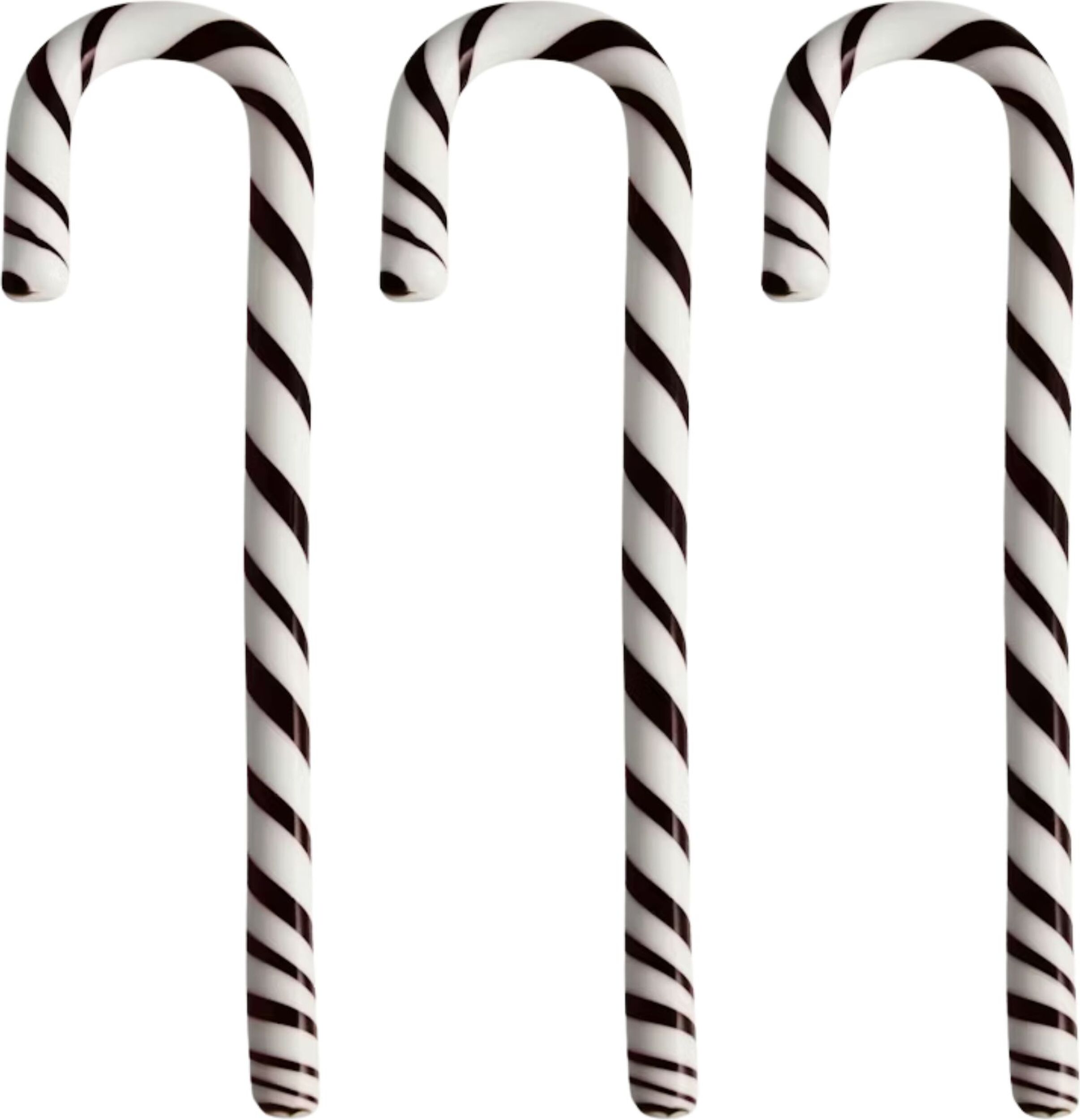 Polka Candy Cane Glasdekorationen 17 cm, weiß-grau, 3 St.