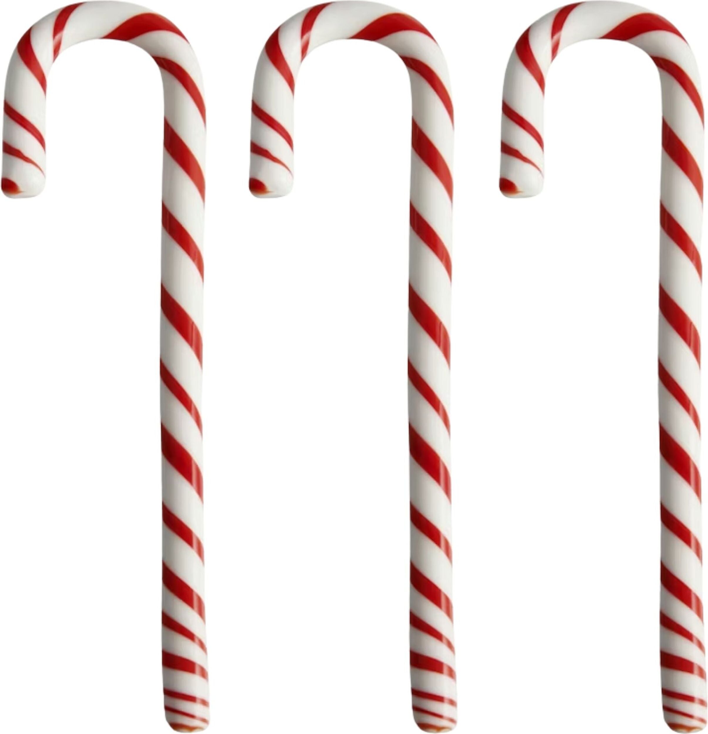 Polka Candy Cane Glasdekorationen 17 cm, weiß-rot, 3 St.