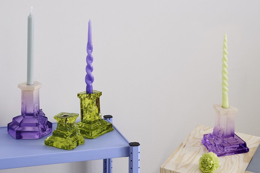 Portavelas Rocky Baroque, 17,5 cm, lila, para vela clásica