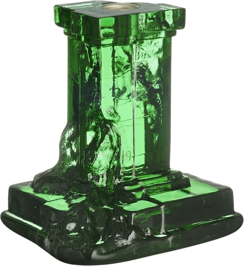 Rocky Baroque Candlestick for classic candle 15 cm, emerald green