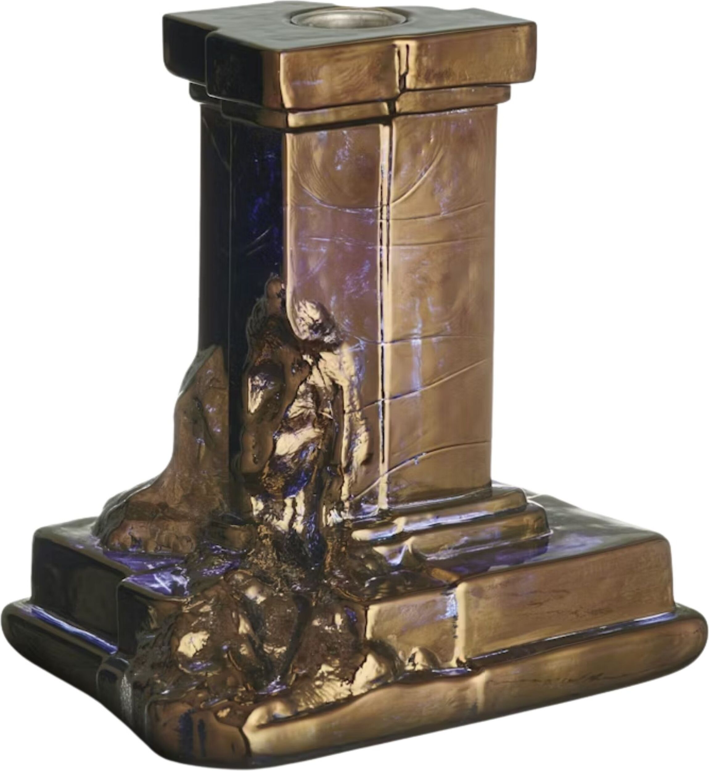 Rocky Baroque Kerzenständer für klassische Kerzen 15 cm, Messing
