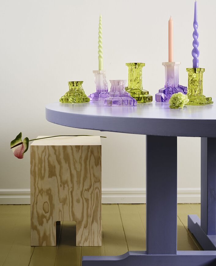 Rocky Baroque Svečnik za klasično svečo, 9,5 cm, lila