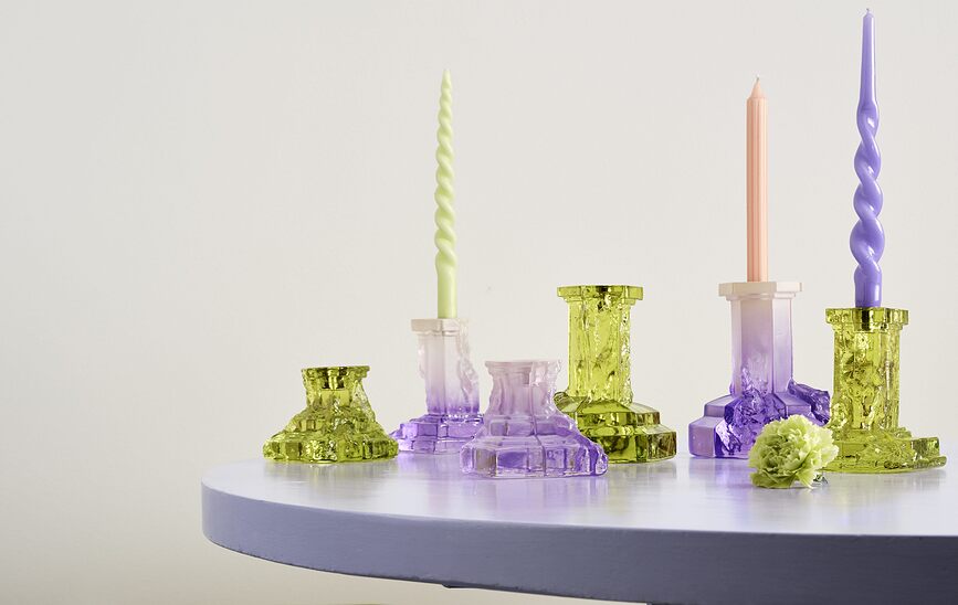 Rocky Baroque Svijećnjak za klasičnu svijeću 17,5 cm lila