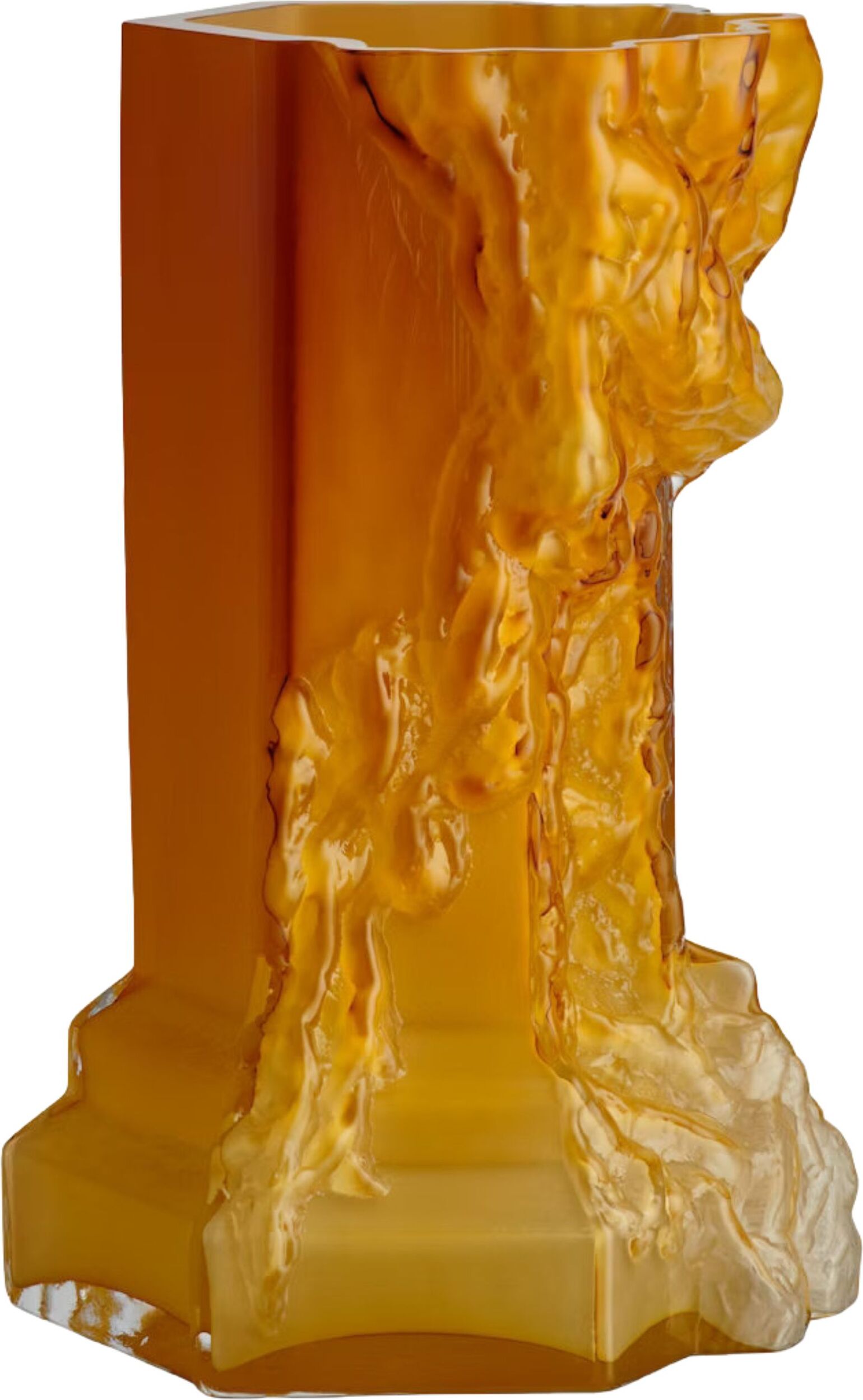 Rocky Baroque Vase 35 cm, Honigfarben
