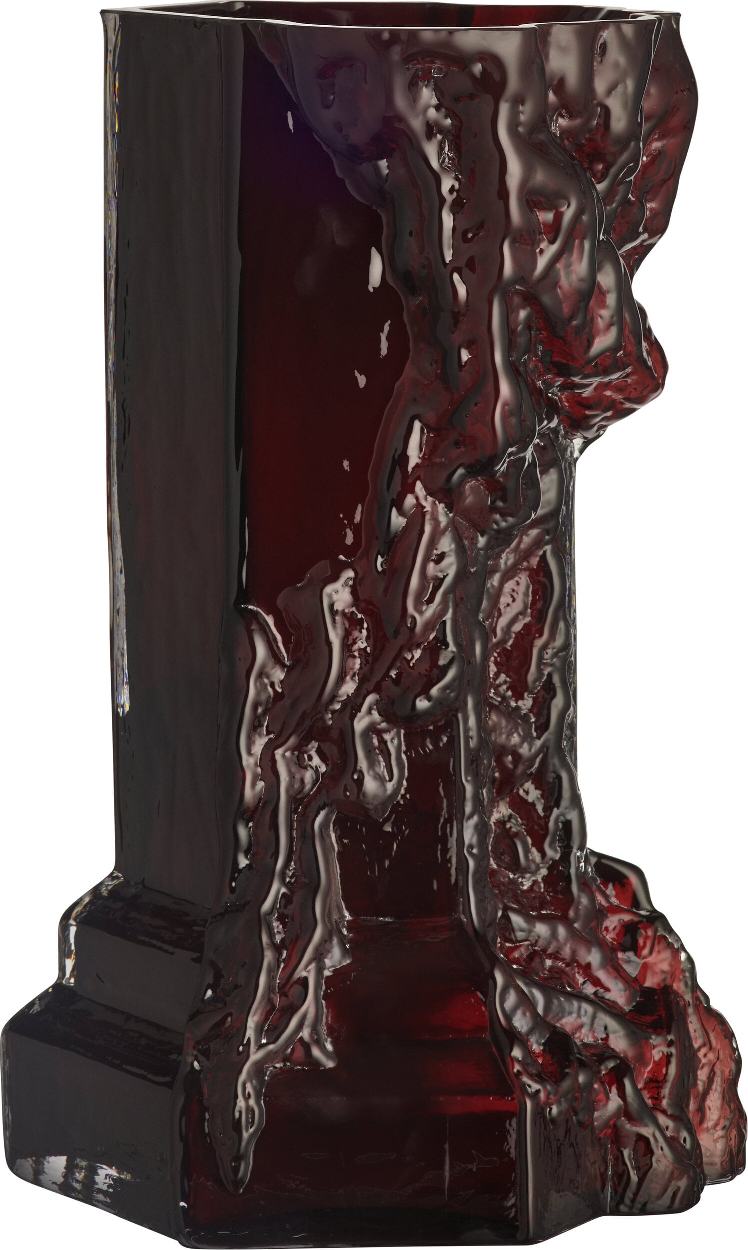 Rocky Baroque Vase 35 cm, Kirschrot