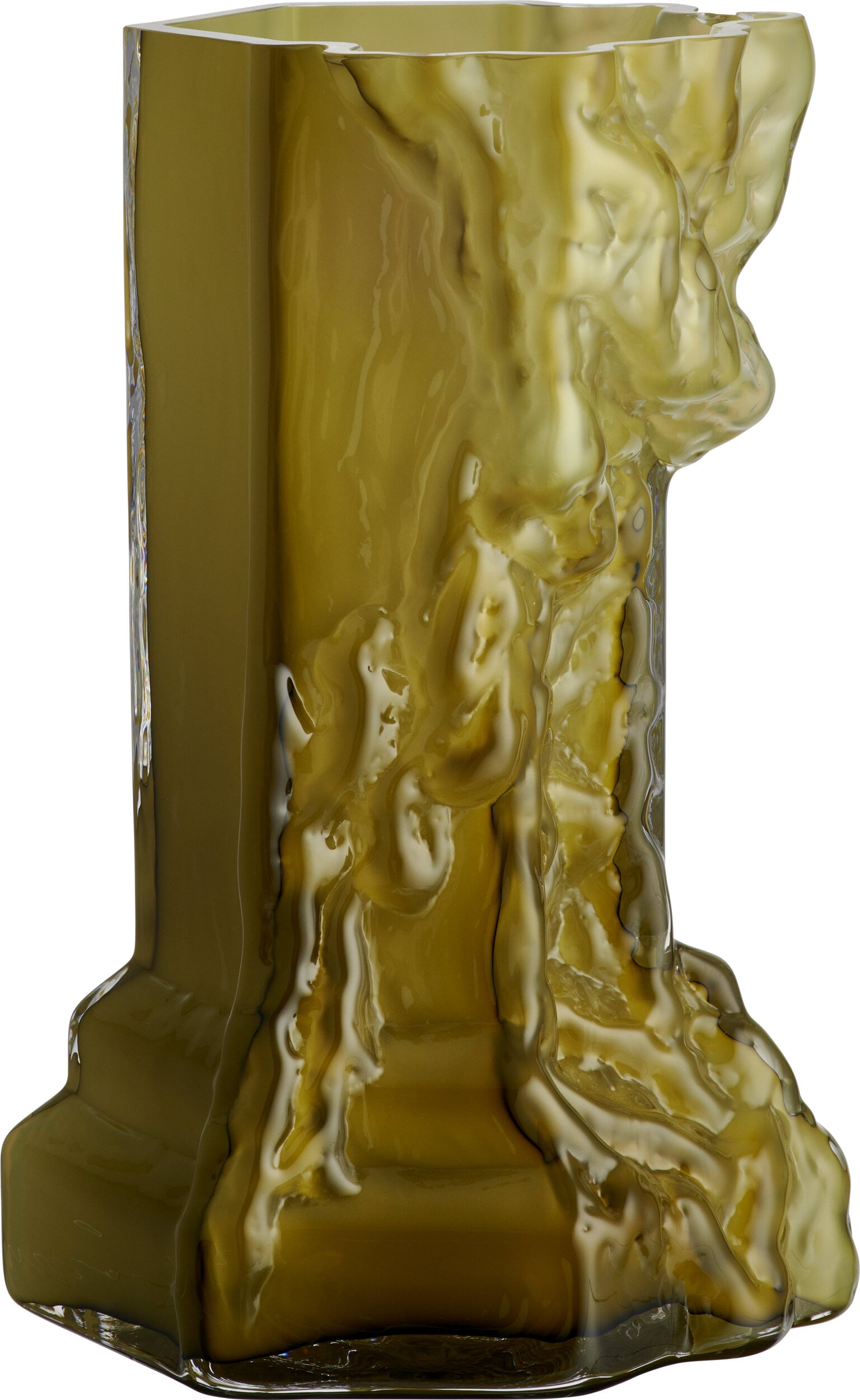 Rocky Baroque Vase 35 cm, Olivgrün