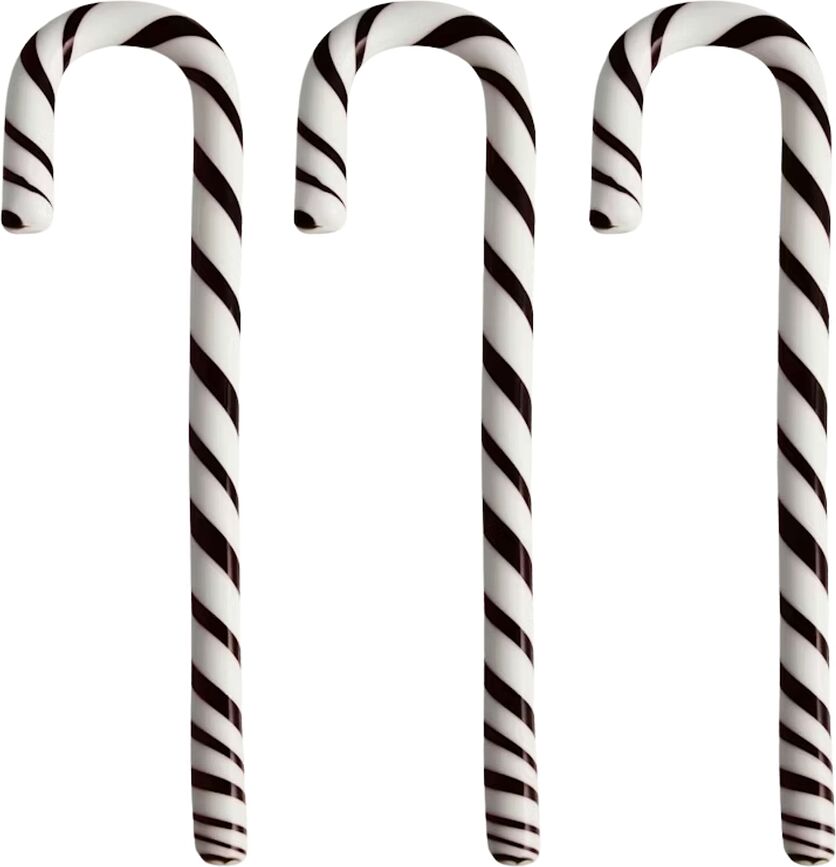 Steklene dekoracije Polka Candy Cane 17 cm, 3 kos