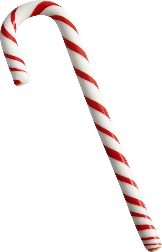 Stiklinė dekoracija Polka Candy Cane 17 cm, balta-raudona