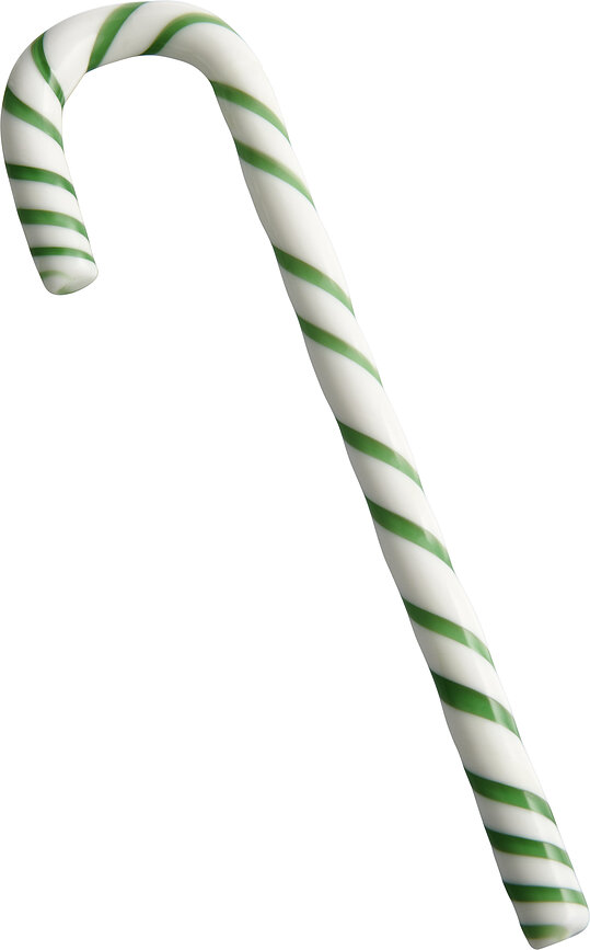 Stiklinė dekoracija Polka Candy Cane 17 cm, balta-žalia