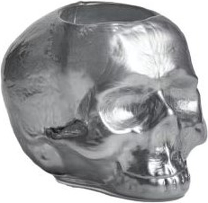 Still life Bougeoir crâne, 11,5 cm, argenté