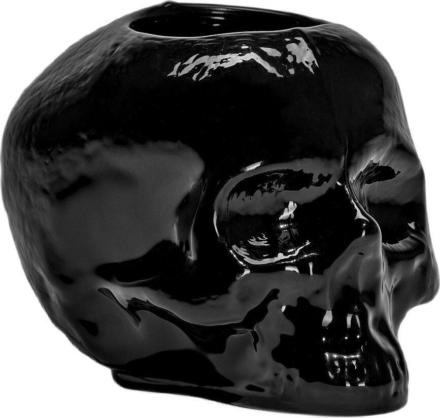 Still Life Bougeoir pour chauffe-plat, tête de mort, 11,5 cm, noir