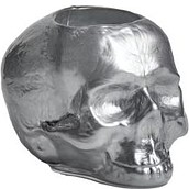 Suport pentru lumânări pastilă Still life craniu 11,5 cm argintiu