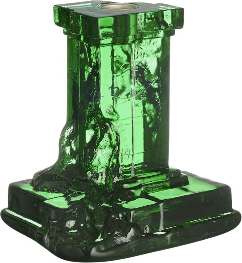 Svícen na klasickou svíčku Rocky Baroque 15 cm, smaragdově zelený