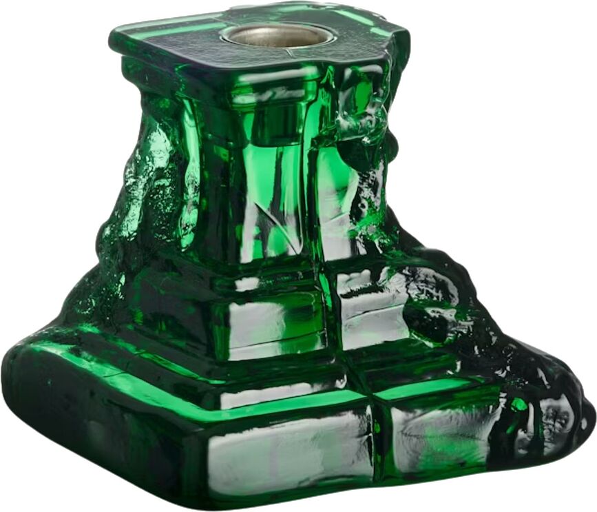 Svícen na klasickou svíčku Rocky Baroque 9,5 cm, smaragdově zelený