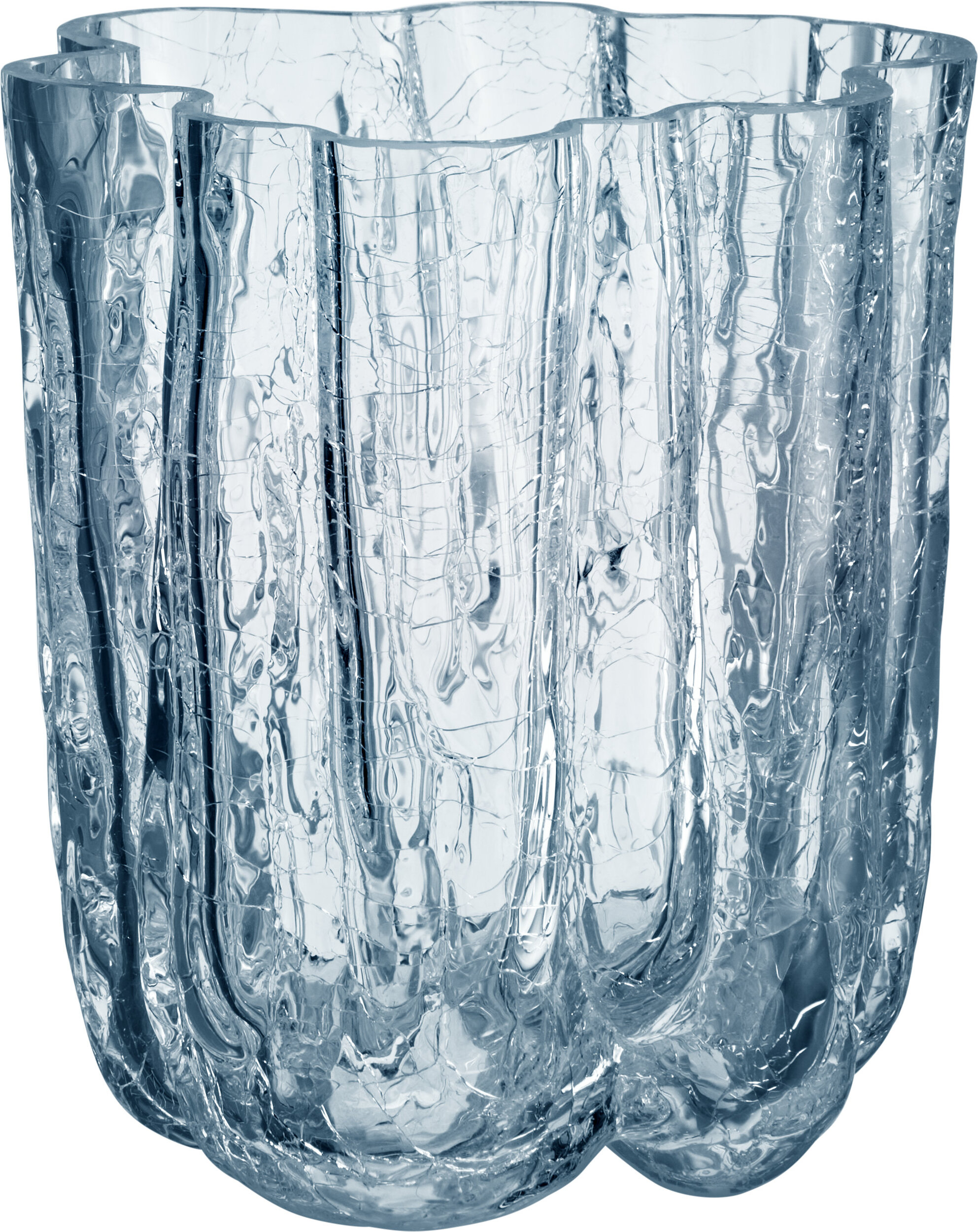 Vase Crackle Circular 12,1 cm, blau