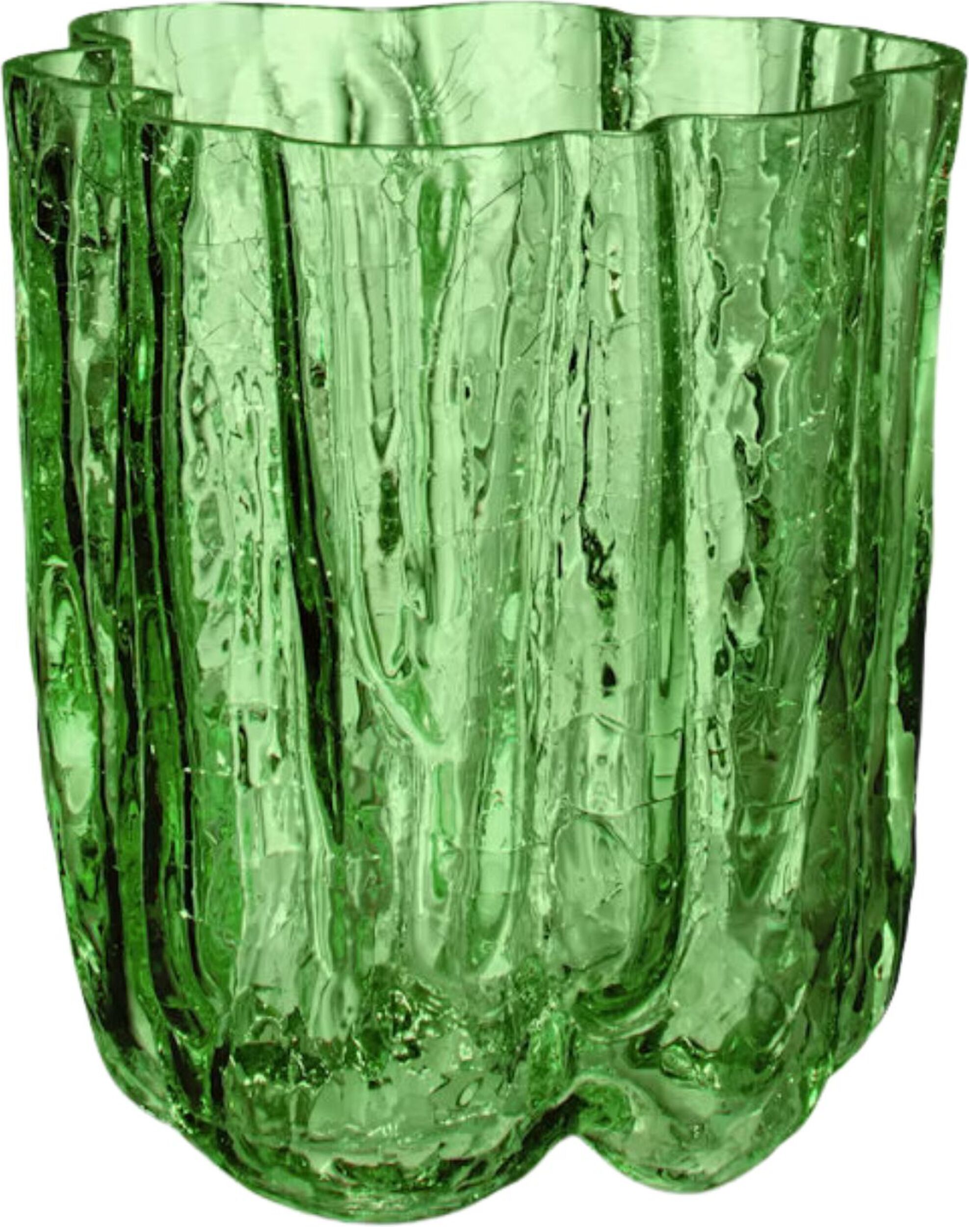 Vase Crackle Circular 12,1 cm, grün