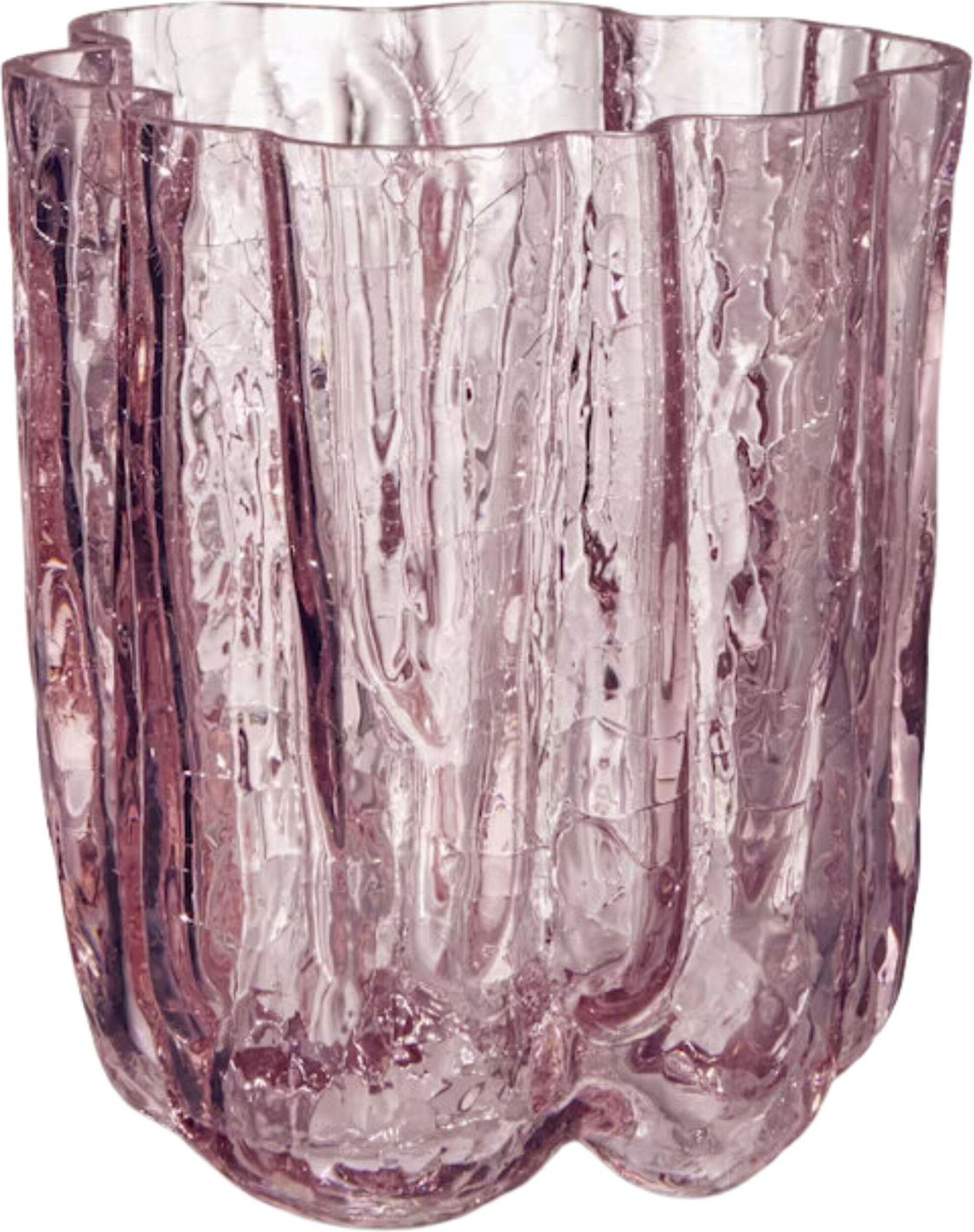 Vase Crackle Circular 12,1 cm, rosa