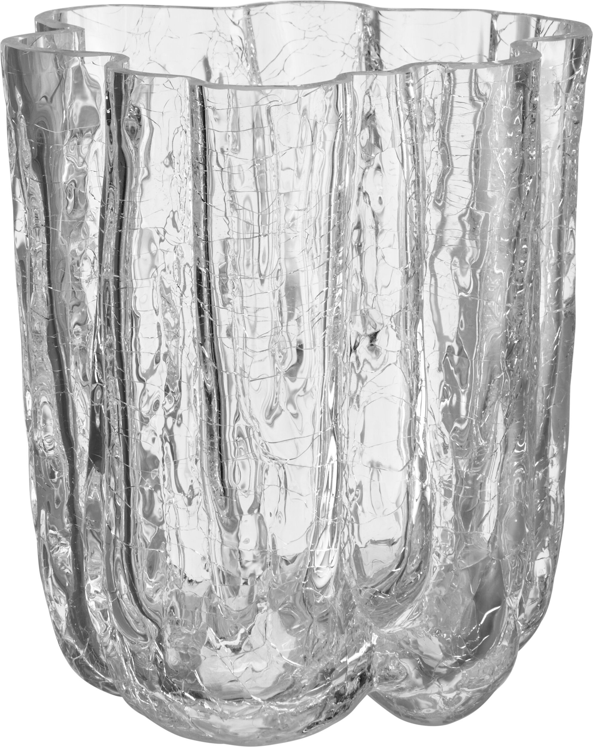 Vase Crackle Circular 12,1 cm, transparent