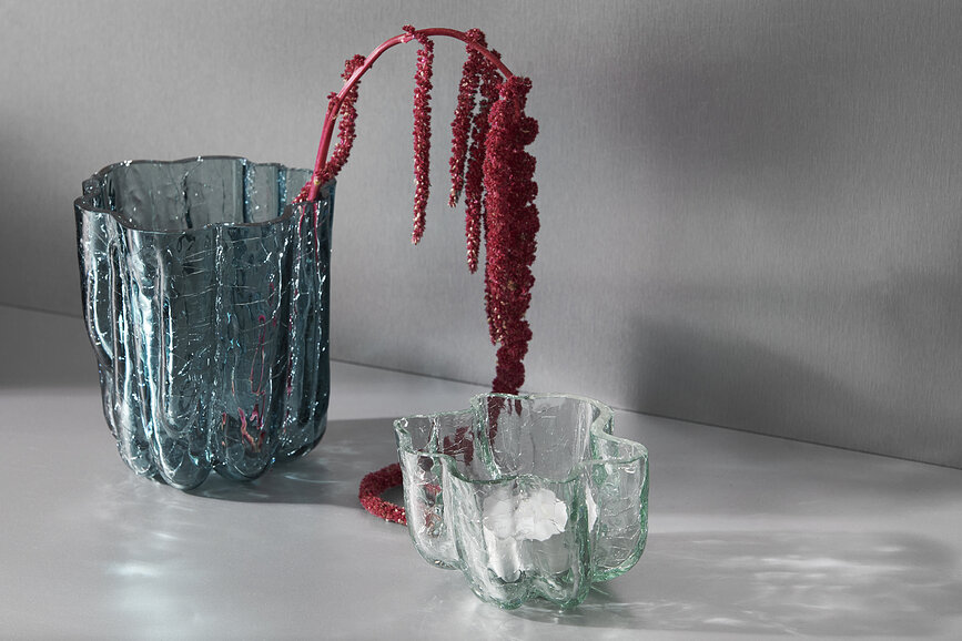 Vaso Crackle Circolare 12,1 cm, verde