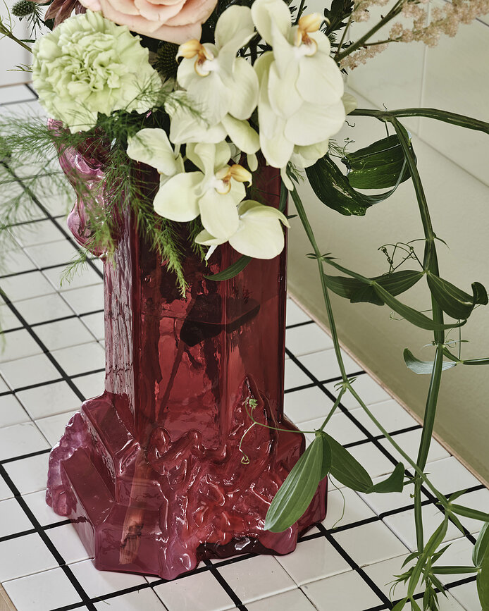 Vaso Rocky Baroque 35 cm, color ciliegia