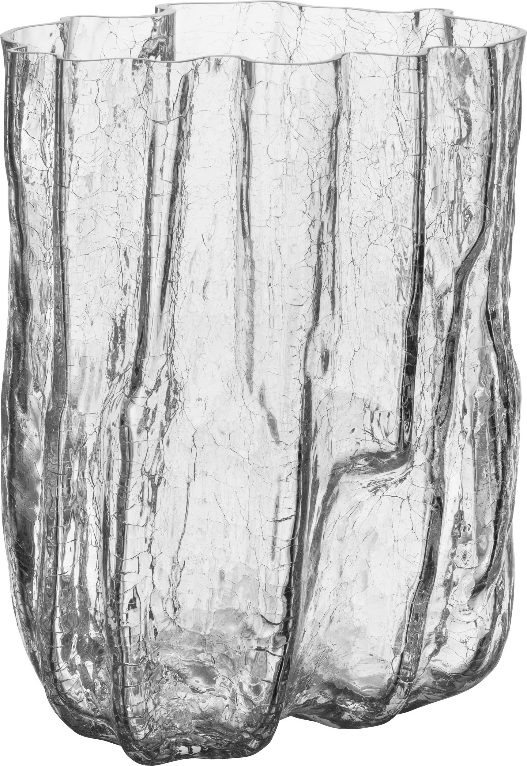 Wazon Crackle 27 cm przezroczysty kryształowy