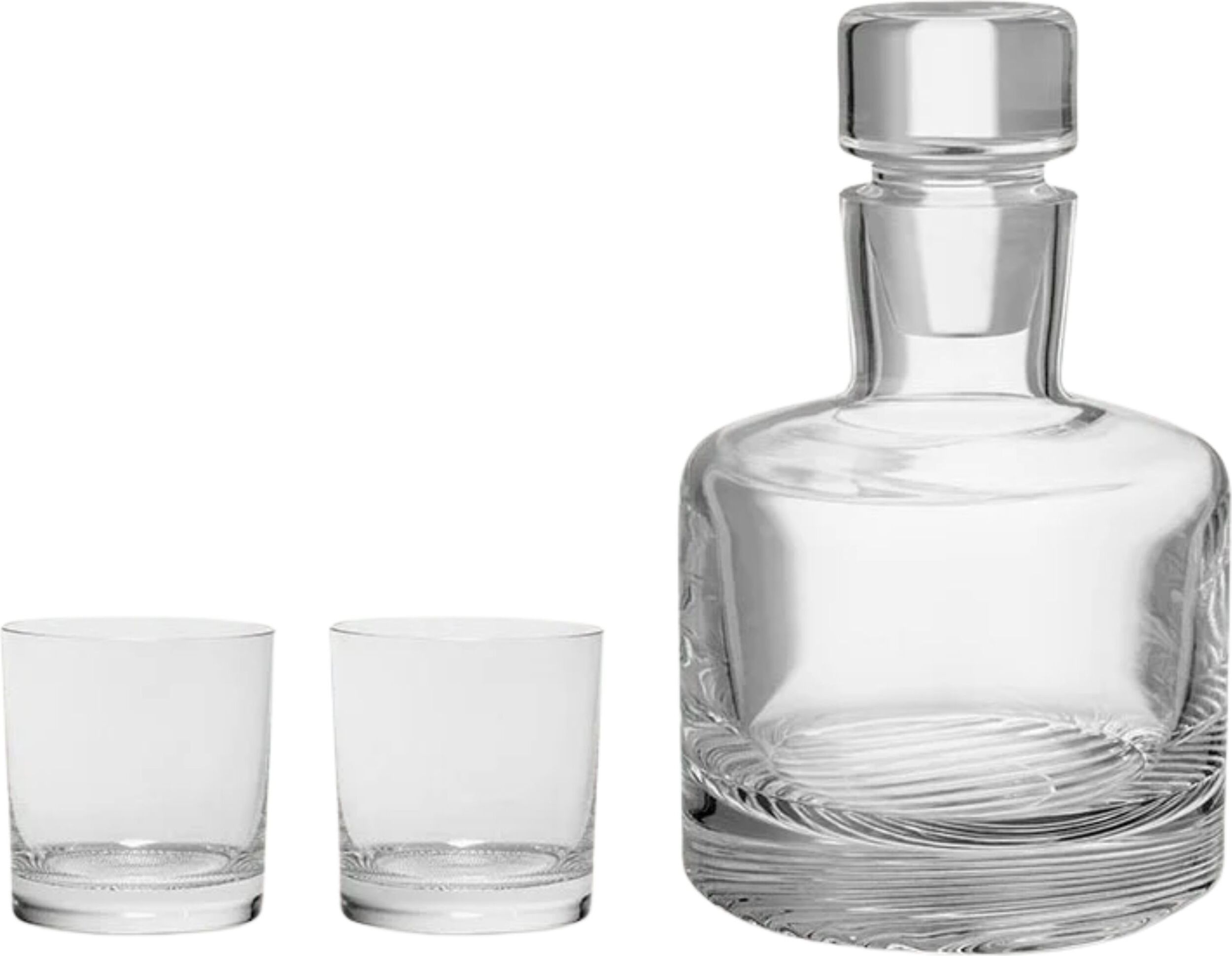 Whisky-Karaffe und Gläser Wave im Geschenkset, 3-teilig
