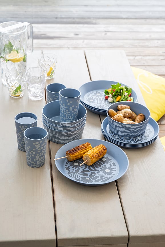 Assiette Blomster Plate Bloom 24 cm, bleue